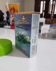 Mã vạch và thông tin xuất xứ trên bao bì hộp Adalya Blue Ice